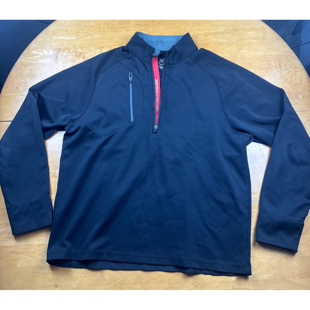 Zero Restriction Mens Tour Series 1/4 Zip Golf Pullover Black Red Large RN106373